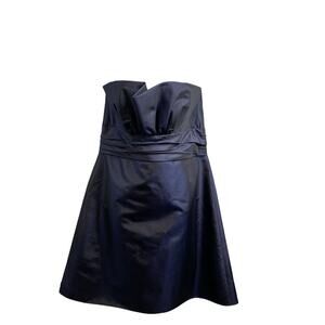 Amsale Women's Navy Blue Strapless Mini Cocktail Dress Size 16 Chic‎ Minimalist
